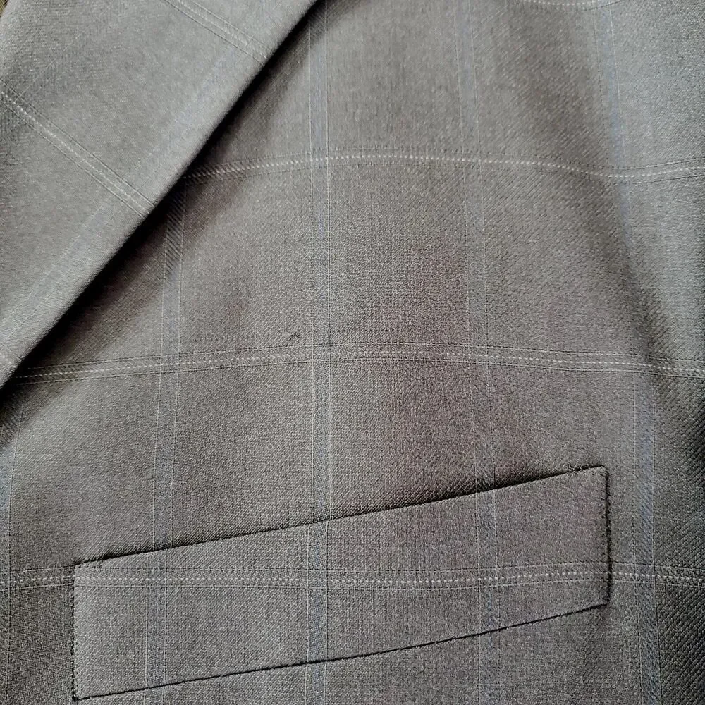 Vinci‎ Super 150's Suit Jacket Zegna Olive Window Pane Italian Men's 42L $300